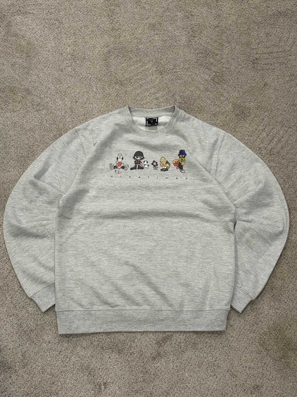 Nine Times skateboard shop Crewneck, Size Medium